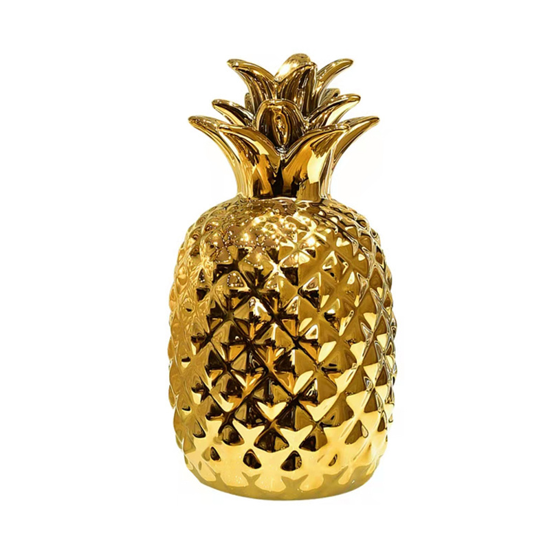 Christmas Gifts Golden Ceramic Pineapple Decoration For Home Bedroom Decorative Ornament