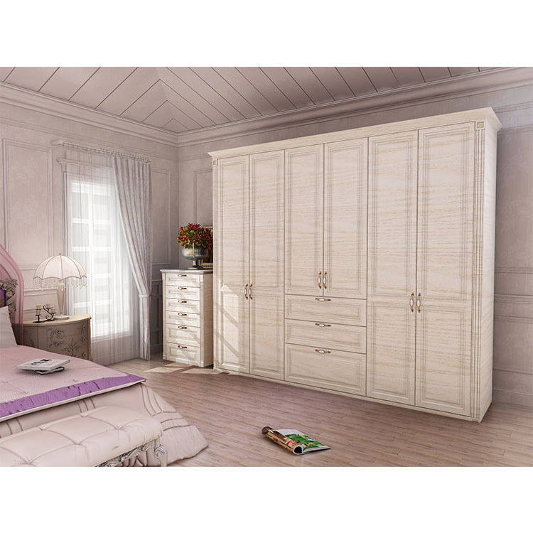 Customizable Long Used Life Bedroom Furniture White/Brown Sliding Door Standing Wardrobe