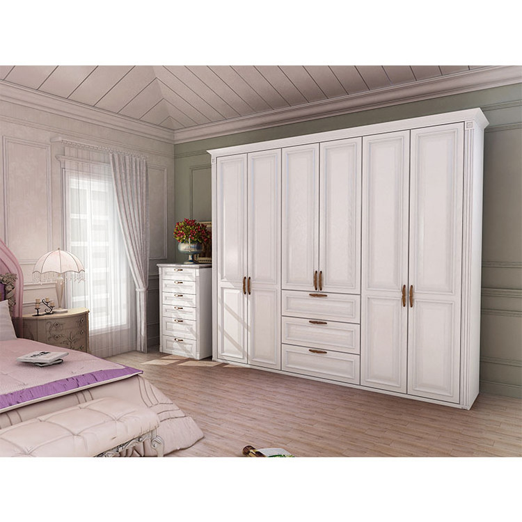 Customizable Long Used Life Bedroom Furniture White/Brown Sliding Door Standing Wardrobe