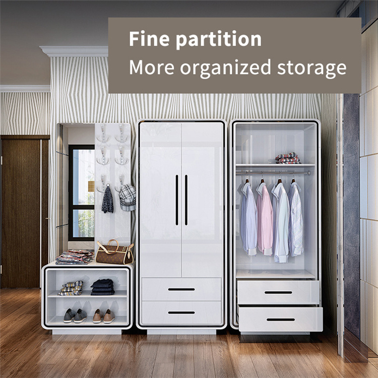 Bedroom Furniture Wardrobe Opposite Door Closet Storage Lockers With Drawers