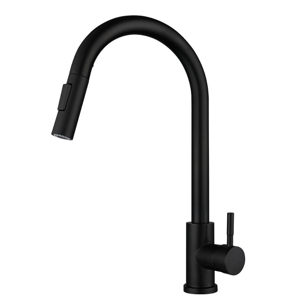 Dual Spout Single Handle Mixer Tap Multifunction Black Brushed Gold Kitchen Sink Faucet Pull Down Spray