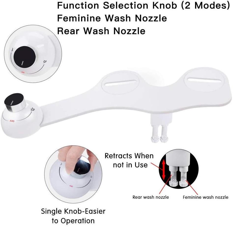 Super Slim And Thin Dual Wash Nozzles Toilet Seat Attachment Cheap Non Electric Mechanical Floor Mounted Bidet