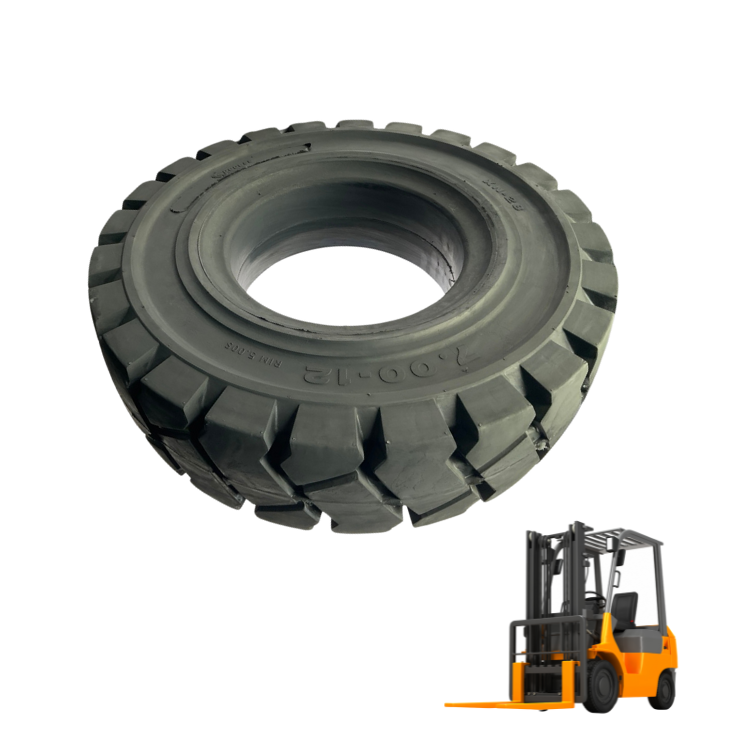 Solid Rubber Tires For Forklift Application For Farms Size 700-12 Using Three-Layer Rubber Structure Vietnam Factory