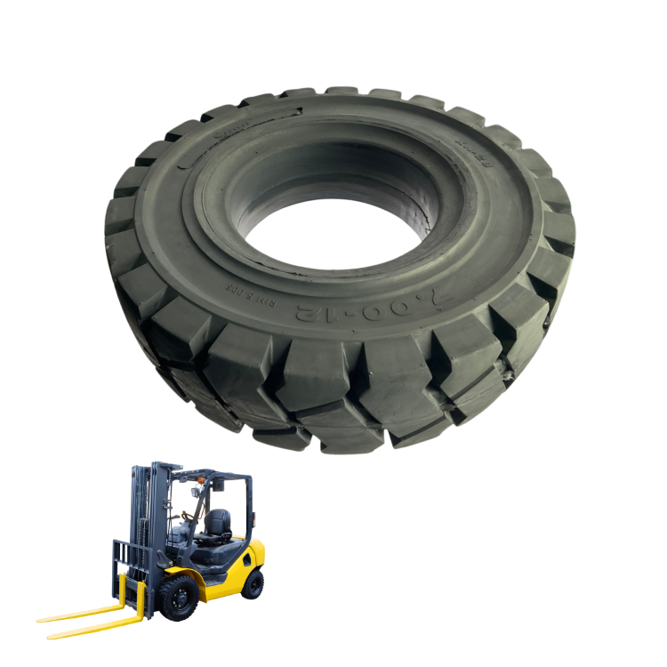 Solid Tire For Nissan Forklift Good Quality Using Natural Rubber 700-12 Three-Layer Rubber Structure Vietnam Manufacturer