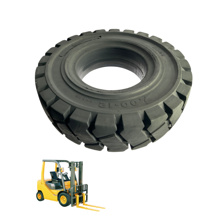 Forklift Solid Tire Using Natural Rubber As Material Application For Farms 700-12 Three-Layer Rubber Structure Vietnam Factory