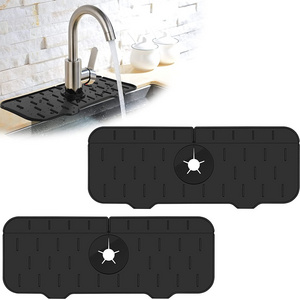 Silicone Faucet splash catcher guard mat drying water splash proof pad silicon mat customized kitchen sink faucet splash guard