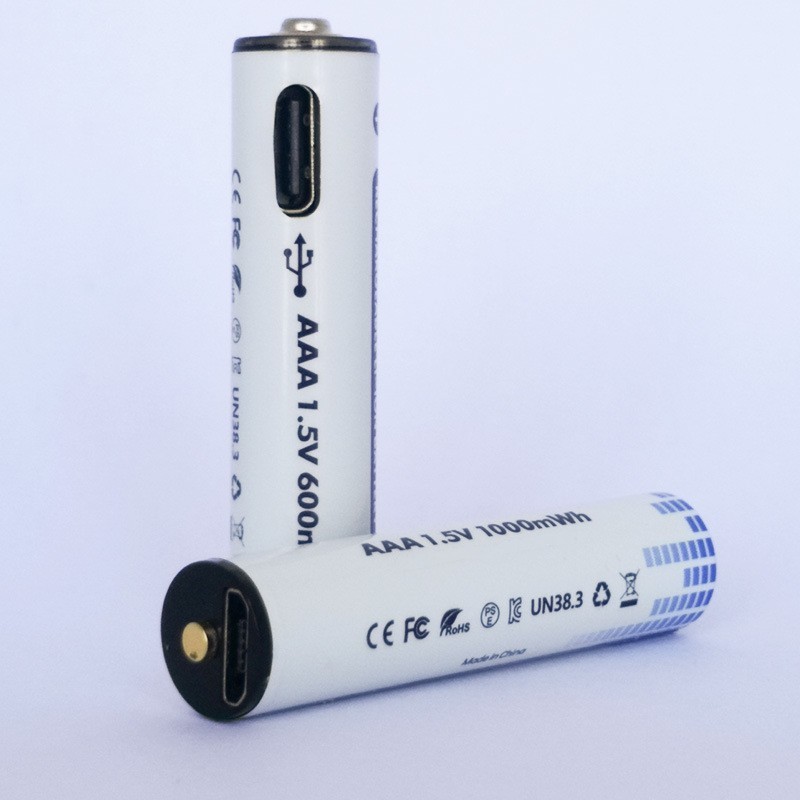 .5v 1000mWh Lithium-Ion Battery triple A New Trends USB Type C Rechargeable Batteries 1for Consumer Electronics