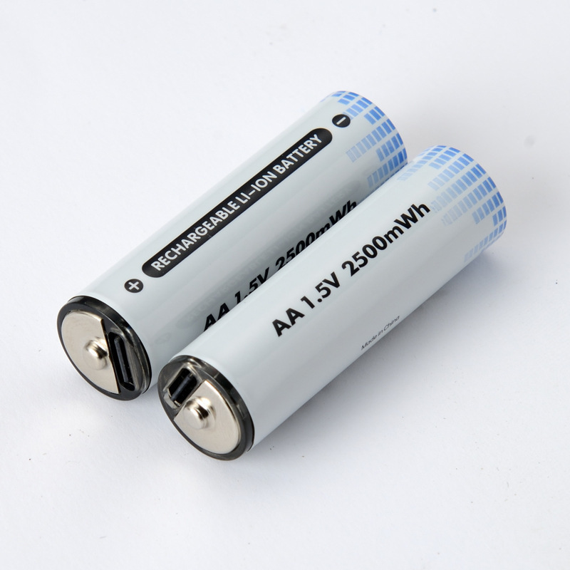 Wholesale OEM Rechargeable Lithium Ion battery 1.5V double A 2500mWh Li-ion USB Type C Batteries For Home Appliances