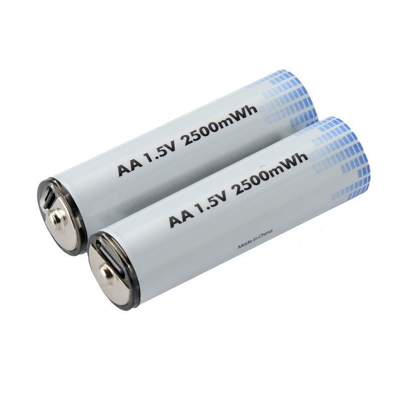 Wholesale OEM Rechargeable Lithium Ion battery 1.5V double A 2500mWh Li-ion USB Type C Batteries For Home Appliances