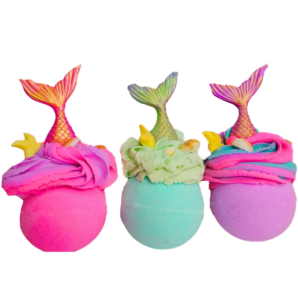 Factory Wholesale Custom Private Label Bath Fizzies Fun Bath Bomb Gift Set Bathbomb For Kids Natural Luxury Mermaid Bath Bomb