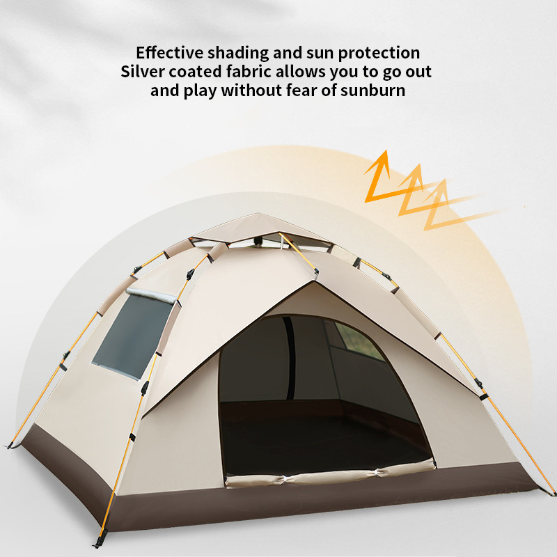 HIgh Quality 2 4 6 Person Weatherproof Double Thick Fabric Tents Camping Outdoor Waterproof Automatic Tent