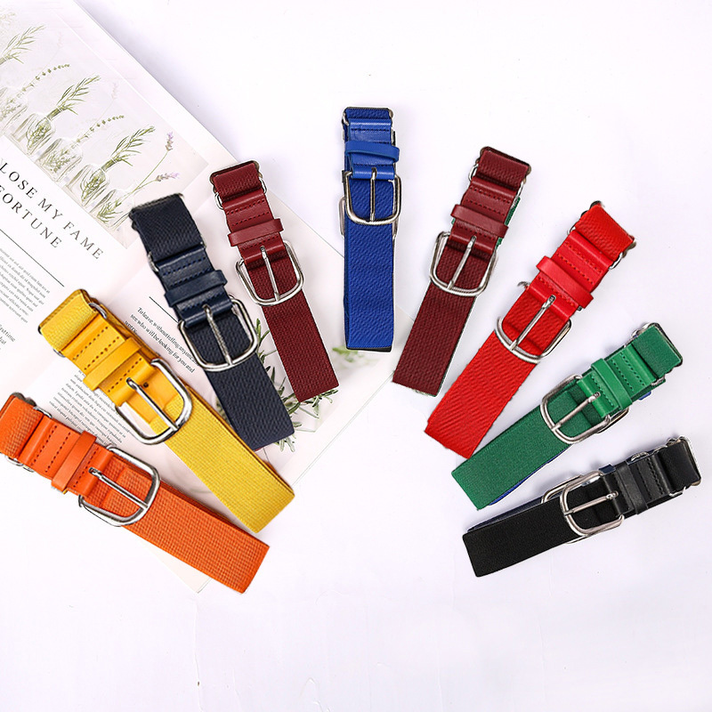 Customized colorful 60-80cm 80-100cm Children Adult Elastic Strap Adjustable Trouser Belt Imitation Leather Baseball Belt