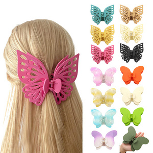 Wholesale Fashion Glitter Hair Claw Gradient Butterfly Claw Clip Hair Accessories for Women Cute Bow Butterfly Hair Claw Clip