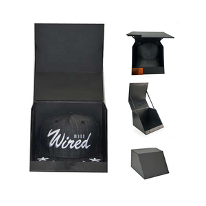 Wholesale Customized Hat Box Gift Boxes with Window Display Box for Hat Foldable Magnetic Collapsible Paper Gift Cap Hat