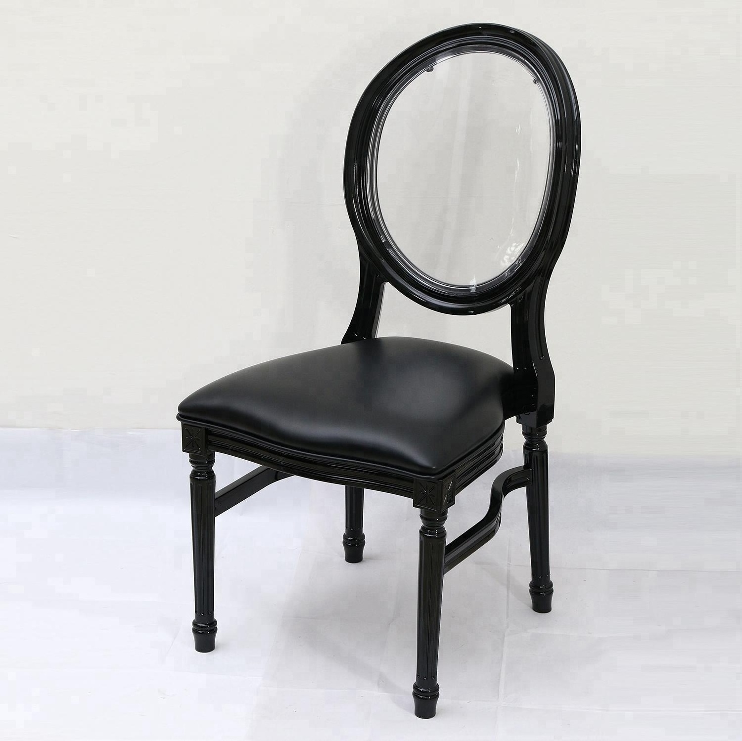 new design hot sale black acrylic louis dining chair