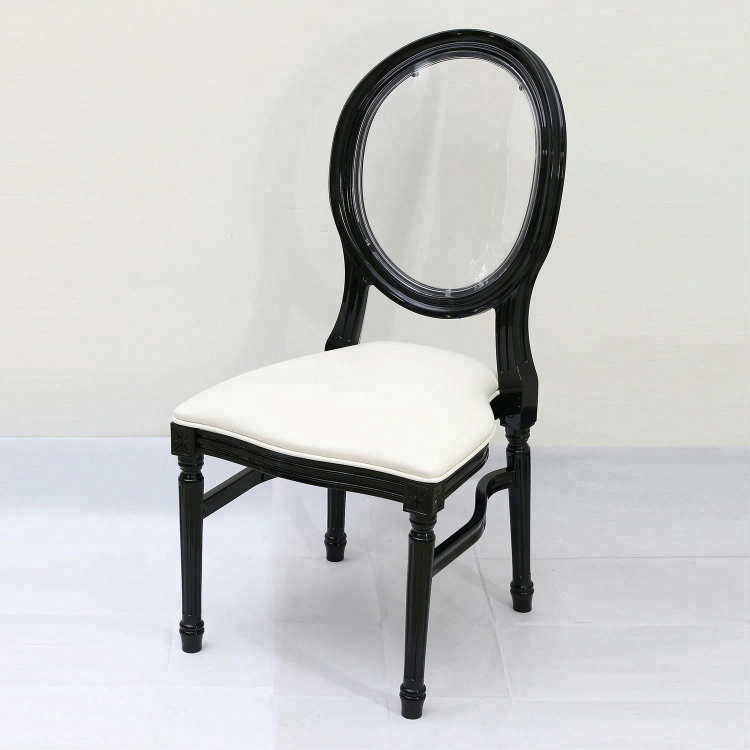 new design hot sale black acrylic louis dining chair