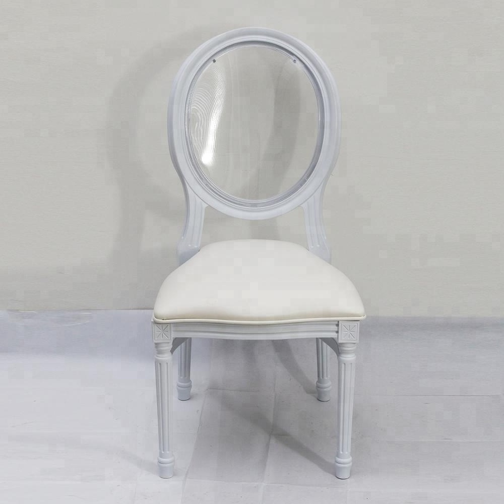 hot Sale Wedding Rental White Clear Back Louis Chair