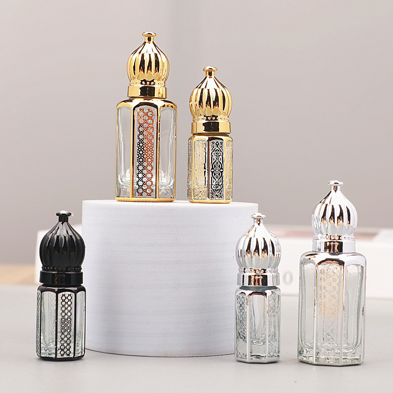 Luxury Arabian Oil Perfumes Roller Bottle 3ml 6ml 12ml Diamond Golden Essential Oil Roller Bottle