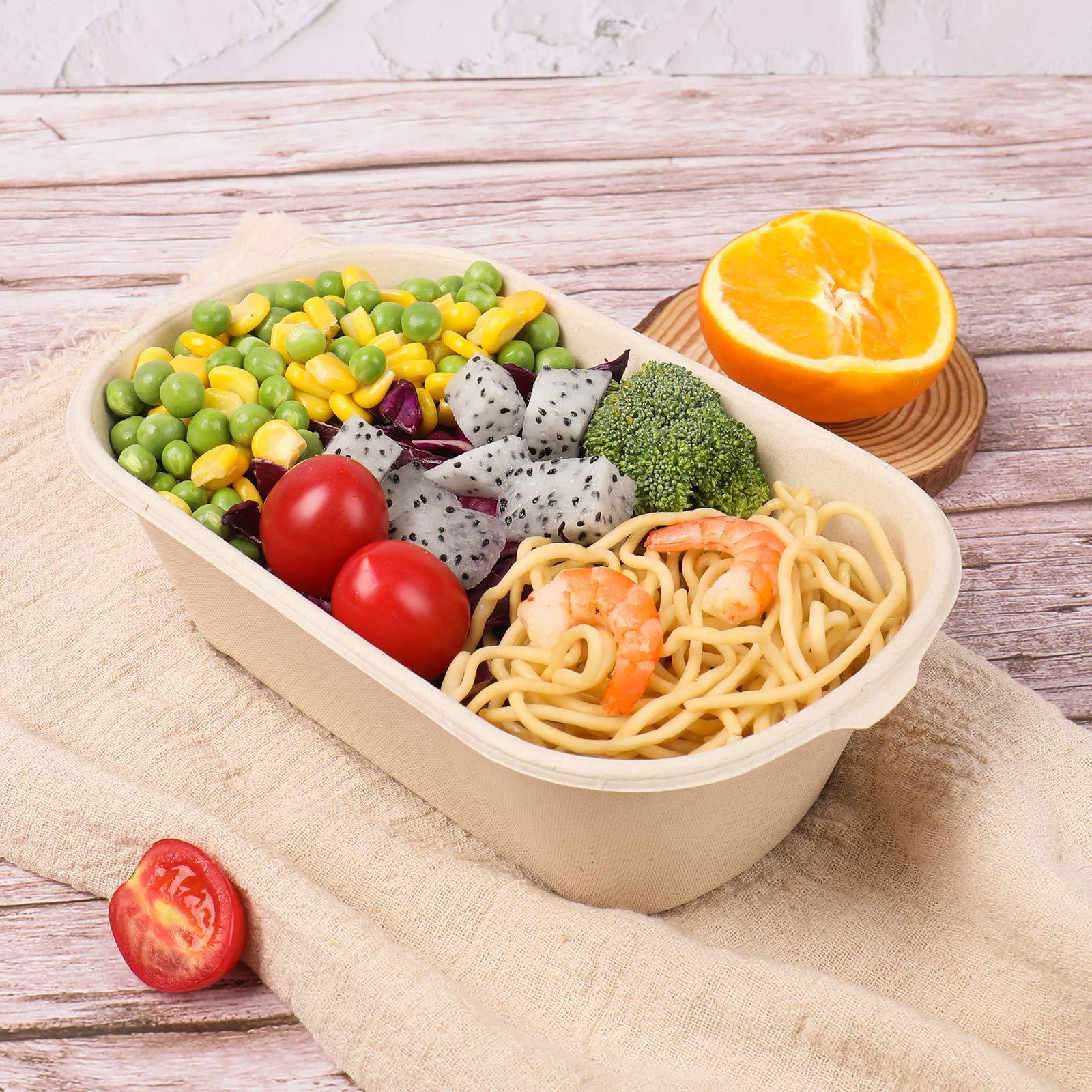 Disposable Eco Friendly Recyclable Sugarcane Packaging Box Degradable Paper Plate For Food Containers Lunch Meal Bagasse Box