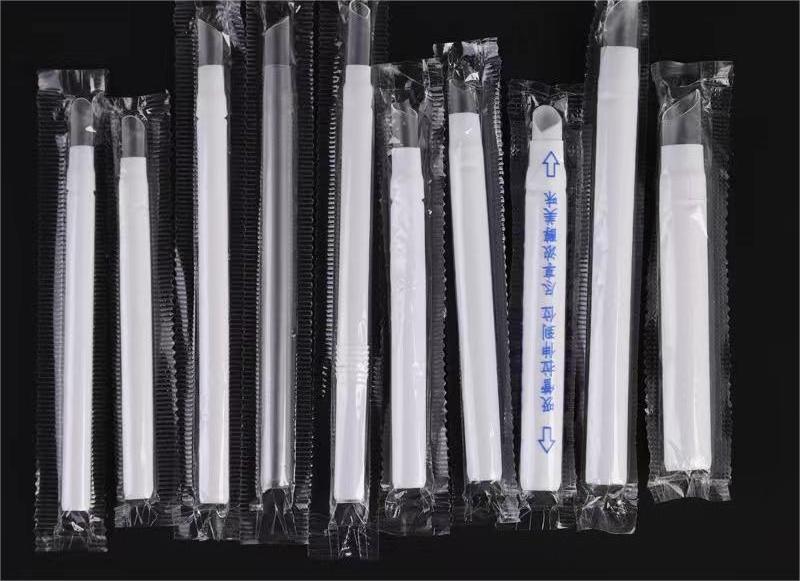 Paper straws individually wrapped drinking straw Custom white flexible paper disposable paper wrap milk straws