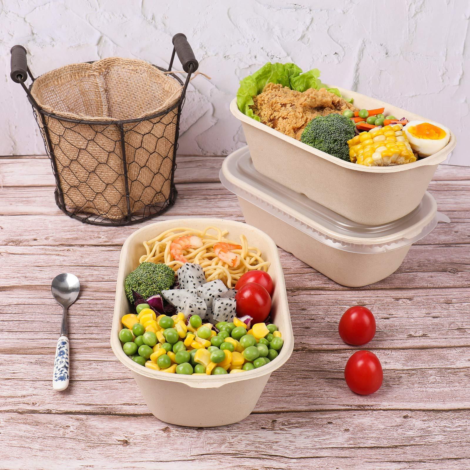 Disposable Eco Friendly Recyclable Sugarcane Packaging Box Degradable Paper Plate For Food Containers Lunch Meal Bagasse Box