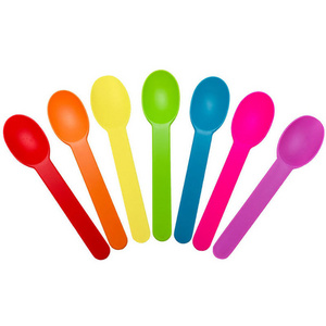 Hiqh Quality Custom Corn Starch Spoon Colorful Plastic Disposable customized lce Cream Scoops