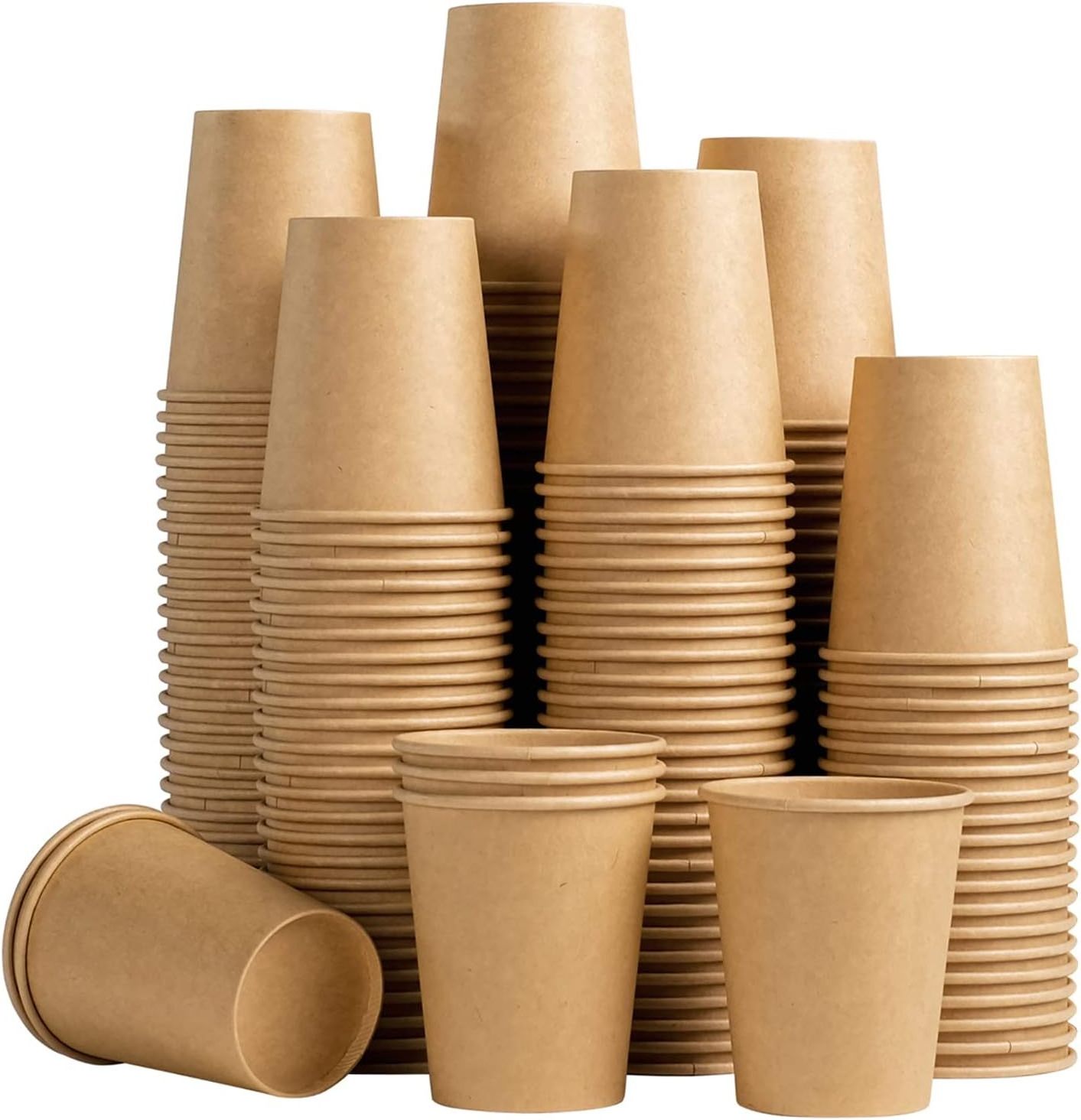 100% Biodegradable Unbleached Coffee Tea Cold Hot Drinks Takeaway Disposable Kraft Paper Cup