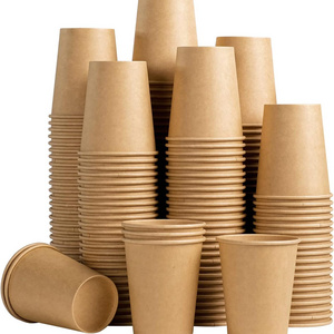 100% Biodegradable Unbleached Coffee Tea Cold Hot Drinks Takeaway Disposable Kraft Paper Cup