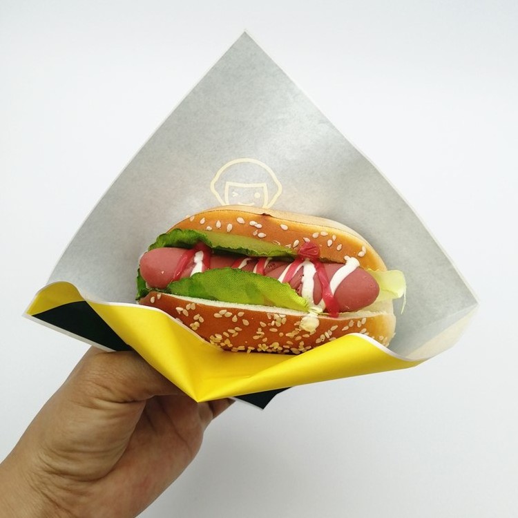 Custom wrapping paper food  paper bag greaseproof burger packaging mcdonalds packaging