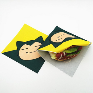 Custom wrapping paper food  paper bag greaseproof burger packaging mcdonalds packaging