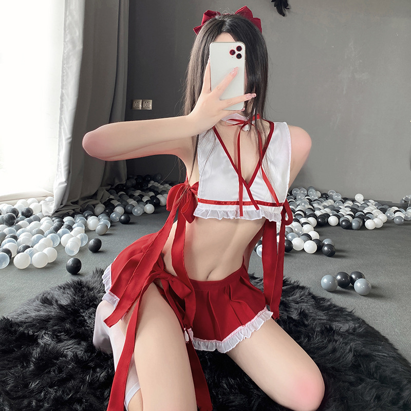 Christmas Sexy Lingerie Ancient Student Uniform Set Japanese Charming Three Point Erotic Lingerie Cosplay Halloween Costume