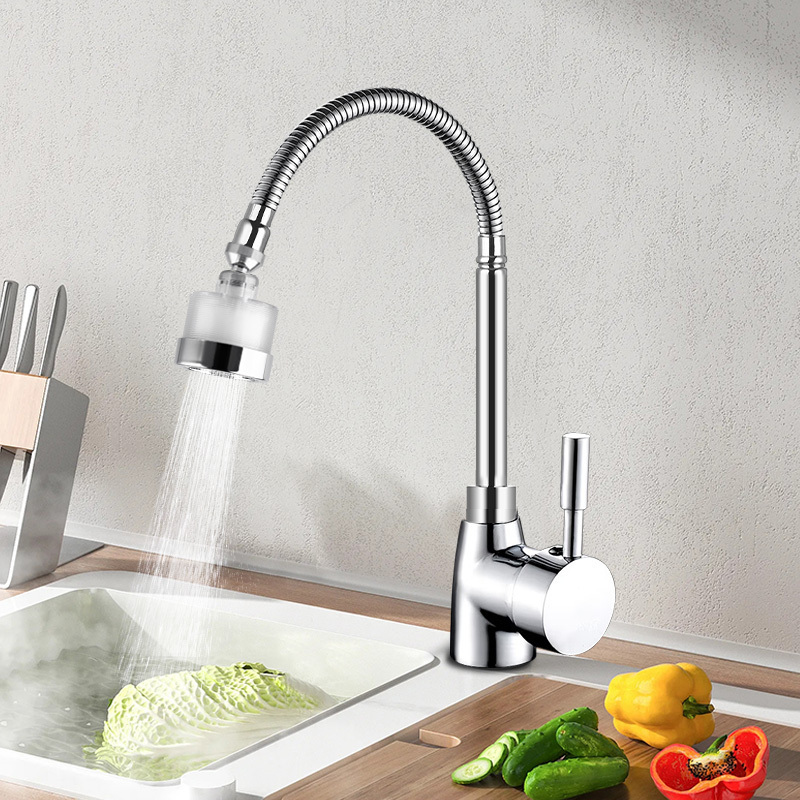 360 Degree Kitchen&Bathroom Sink Rotating Faucets With Water PP Carton Cartridge Filter Purifier And Flexible Tube