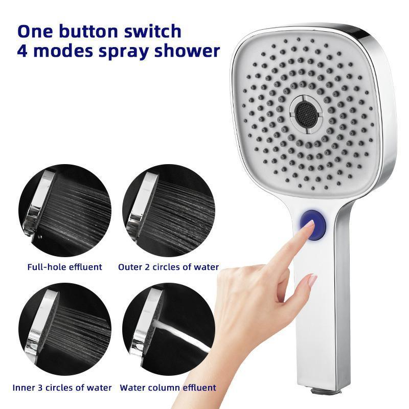 Rainfall shower head with 4 settings handheld shower and ABS air high pressure shower set for bathroom