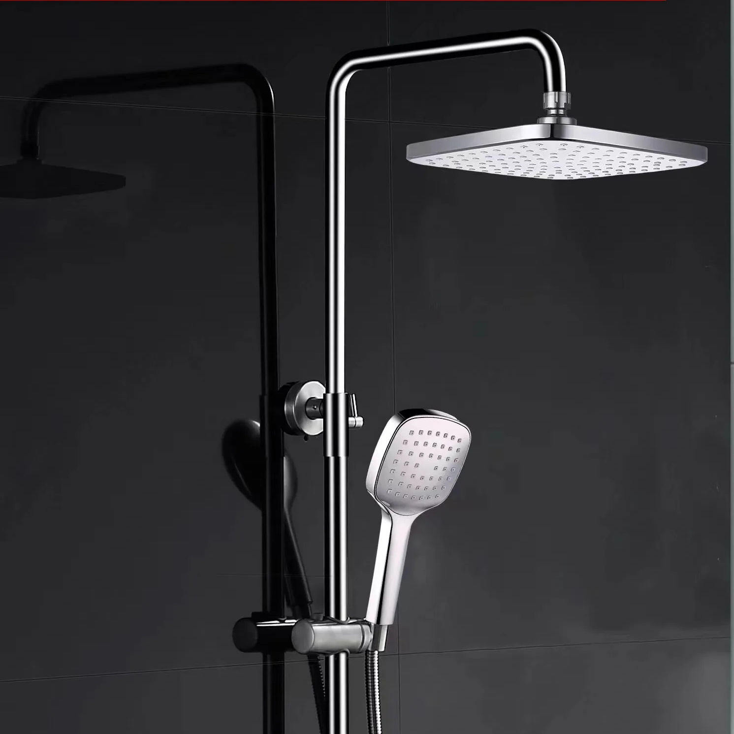 360 Degree Self-Cleanling Rainfall Shower Head And Handheld Shower Head With  High Pressure Water Saving Shower Set For Bathroom