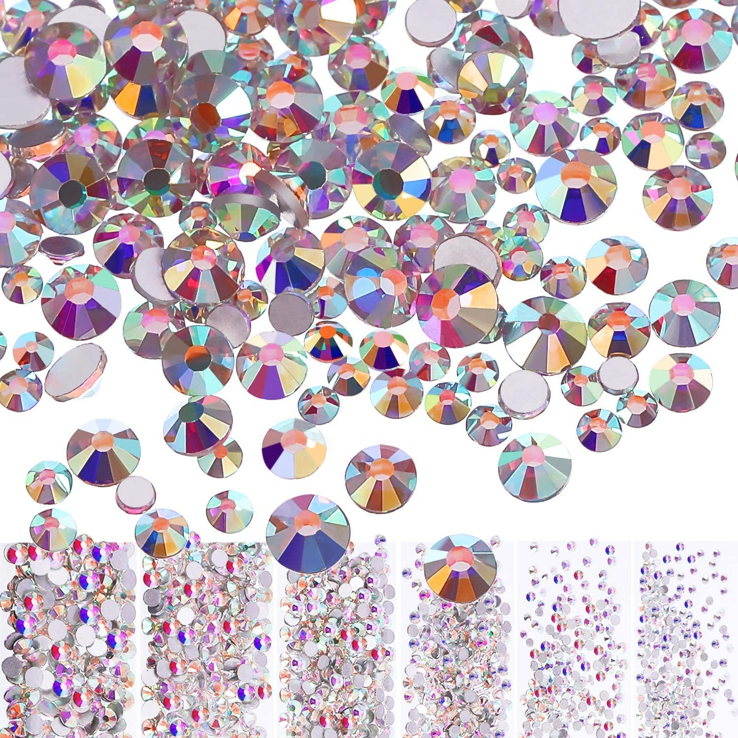 Strass Non Rhinestone Flatback Crystal Glass Gems Dmc Bulk AB Stone Ss10 Hotfix Rhinestones