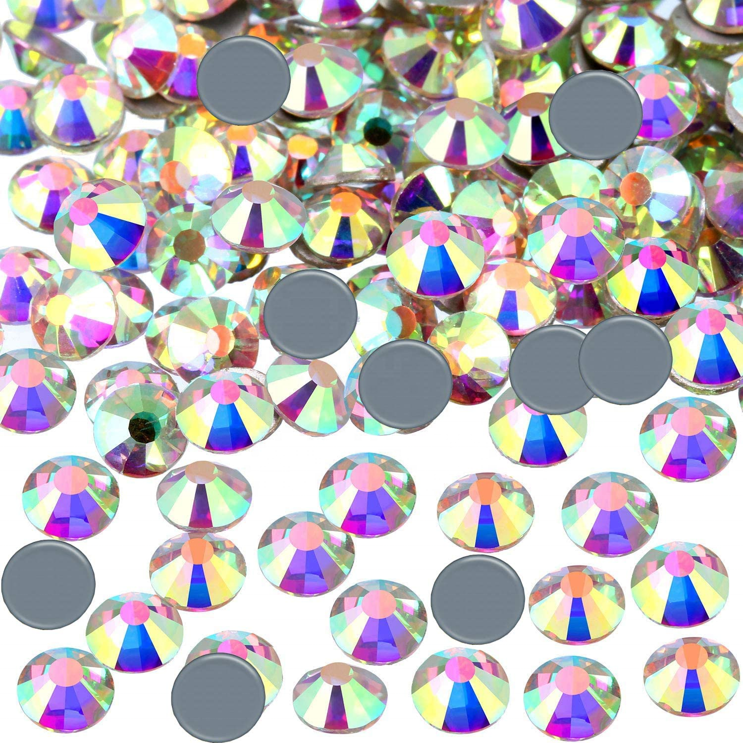 Strass Non Rhinestone Flatback Crystal Glass Gems Dmc Bulk AB Stone Ss10 Hotfix Rhinestones