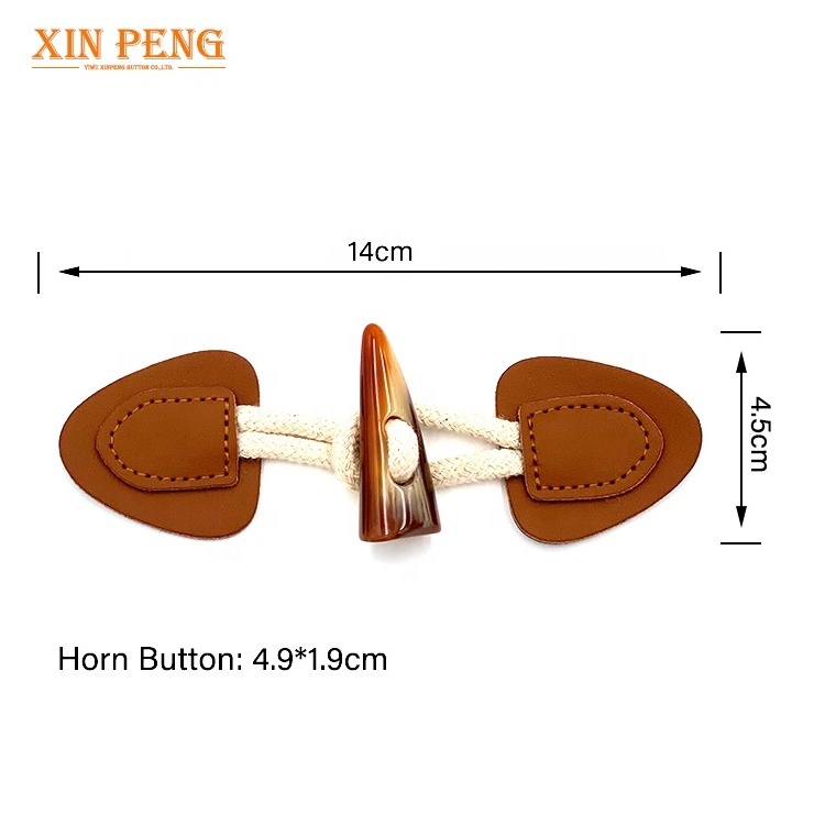 New Toggle Button Leather Plastic Resin Mens Coats Fabric Horn Toggle Button for Coat