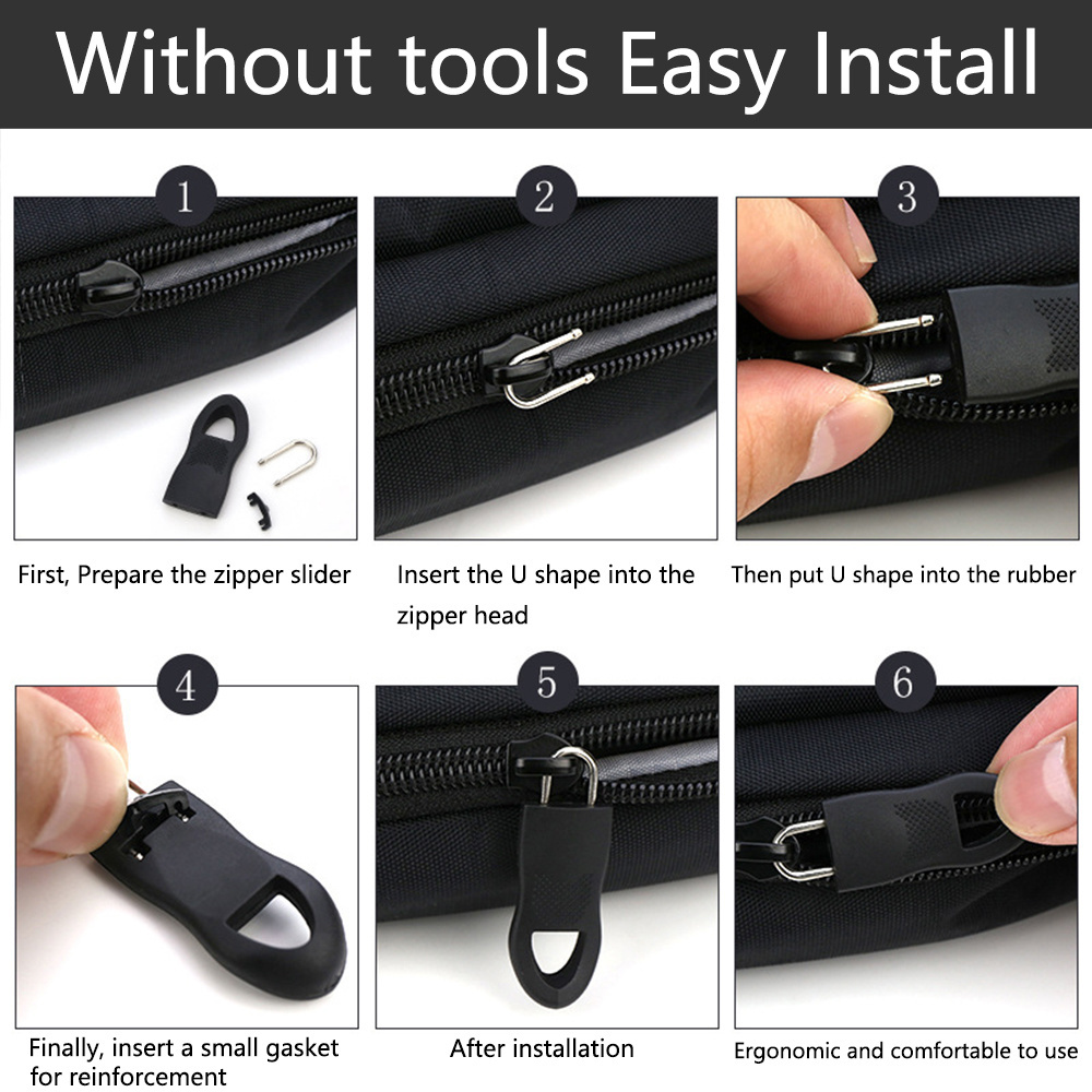 Zippers Pulls Puller Slider Metal Pull Instant Detachable Travel Luggage Zipper Sliders For Suitcase