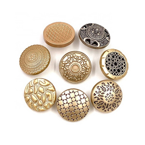 Wholesale Button 28L 32L  Round Matt Gold Silver Embossed Sewing Shank Metal Button For Clothes