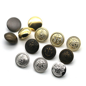 Custom Brass Zinc Alloy Embossed Suit Copper Blazer Coat Metal Gold Shank Buttons For Clothes