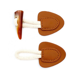 New Toggle Button Leather Plastic Resin Mens Coats Fabric Horn Toggle Button for Coat