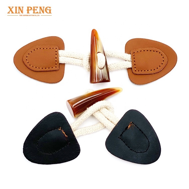 New Toggle Button Leather Plastic Resin Mens Coats Fabric Horn Toggle Button for Coat