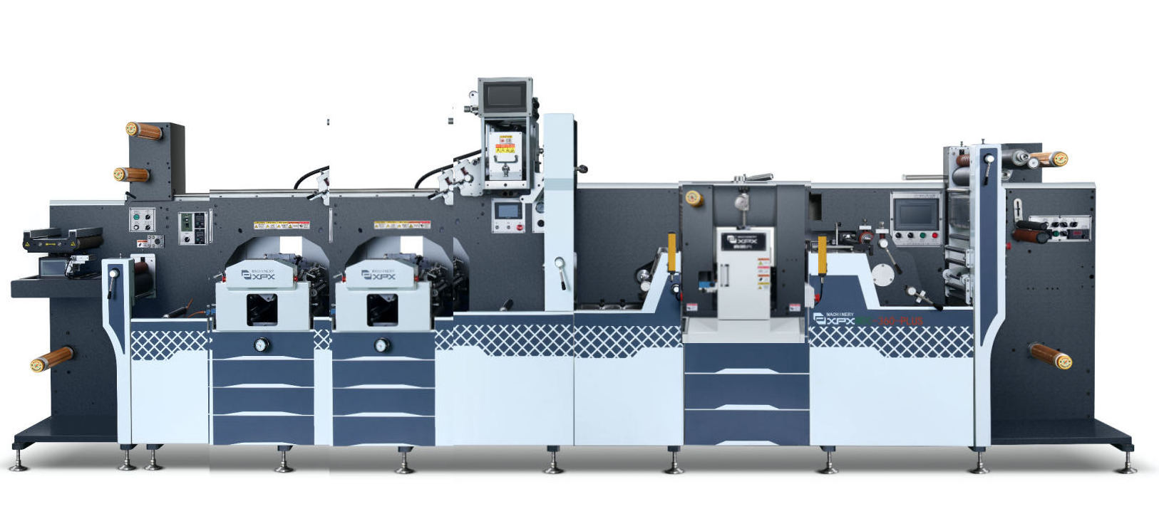 MDC-360-PLUS one color flexo printing high speed flatbed  die cutting machine with slitting machine and sheeter