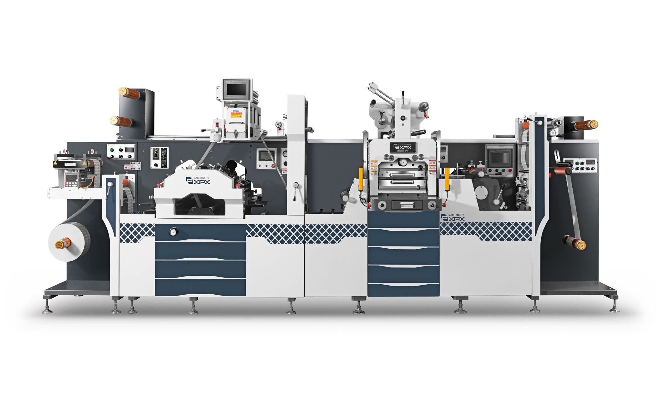 MDC-360-PLUS one color flexo printing high speed flatbed  die cutting machine with slitting machine and sheeter