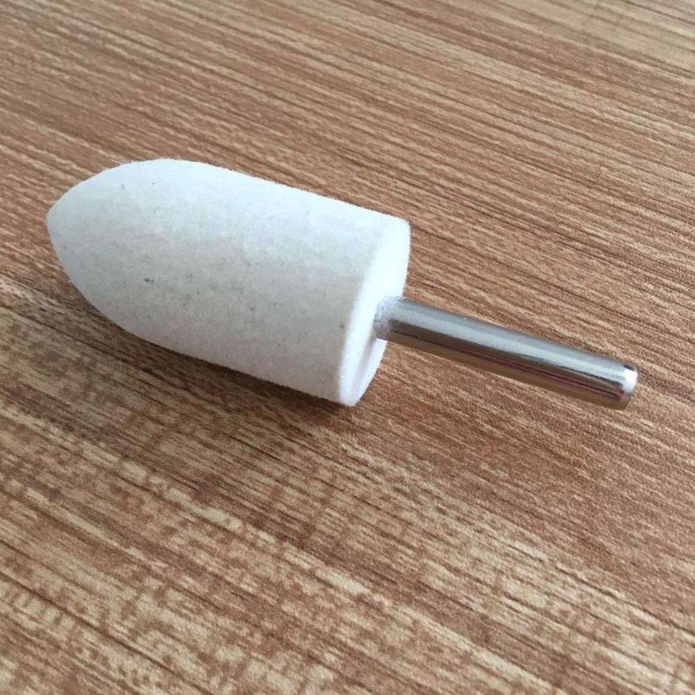 Mandrel Mounted White Conical Felt Polishing  buff wheel Wool grinding head