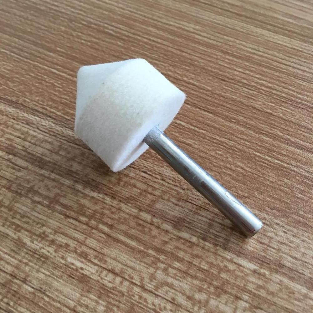 Mandrel Mounted White Conical Felt Polishing  buff wheel Wool grinding head