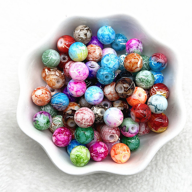 New 6/8/10mm Round Glass Beads Loose Spacer Beads for Jewelry Making DIY Bracelet Necklace Accessories