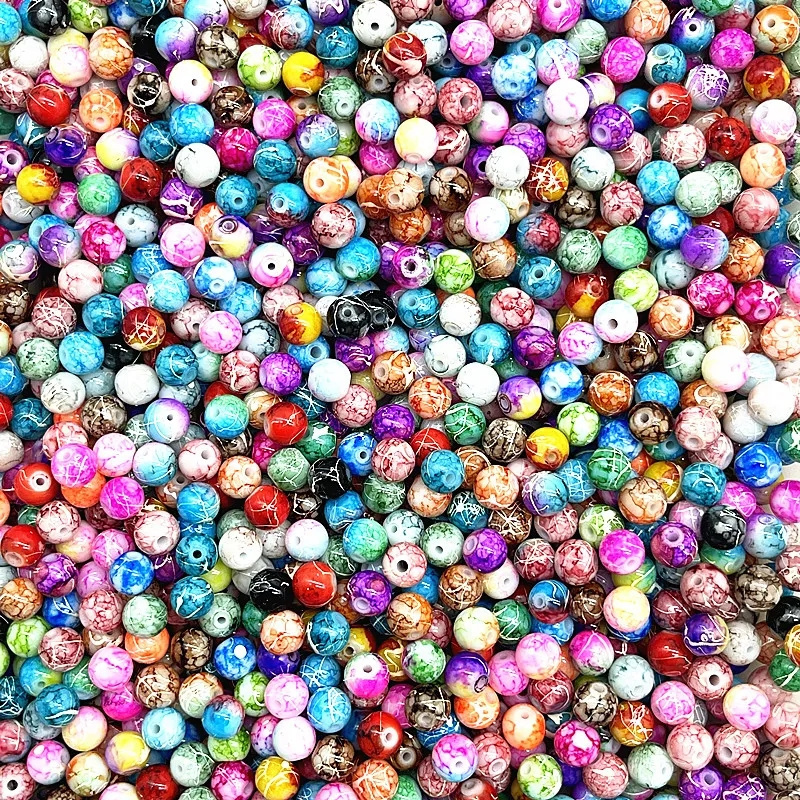 New 6/8/10mm Round Glass Beads Loose Spacer Beads for Jewelry Making DIY Bracelet Necklace Accessories