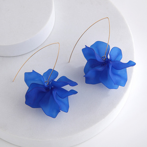 Female 1 Pair Chic Handmade Petal Long Earrings Accessory Women Earrings Acrylic for Daily Wear Wedding Dating