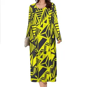 Personalized Customization Popular Polynesian Tribal Dress Wholesale Samoan Puletasi Dresses Casual Polyester Women's Clothing